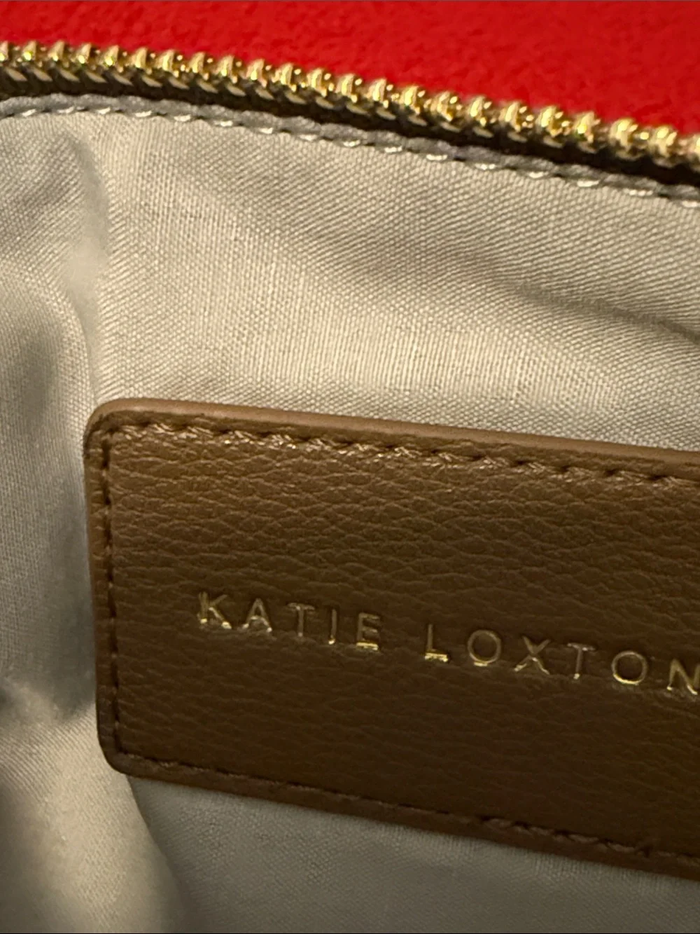 Katie Loxton Clutch Pouch Mocha Vegan Leather